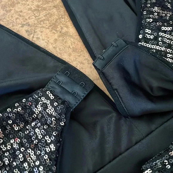 ๐ท NEW AQUA Halter Mini Cocktail and Party Dress Size XS Black/Copper Sequin - Picture 9 of 11